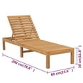 thumbnail image 3 of vidaXL 1/2x Solid Wood Teak Sun Lounger Patio Garden Lounge Bed Furniture, 3 of 13