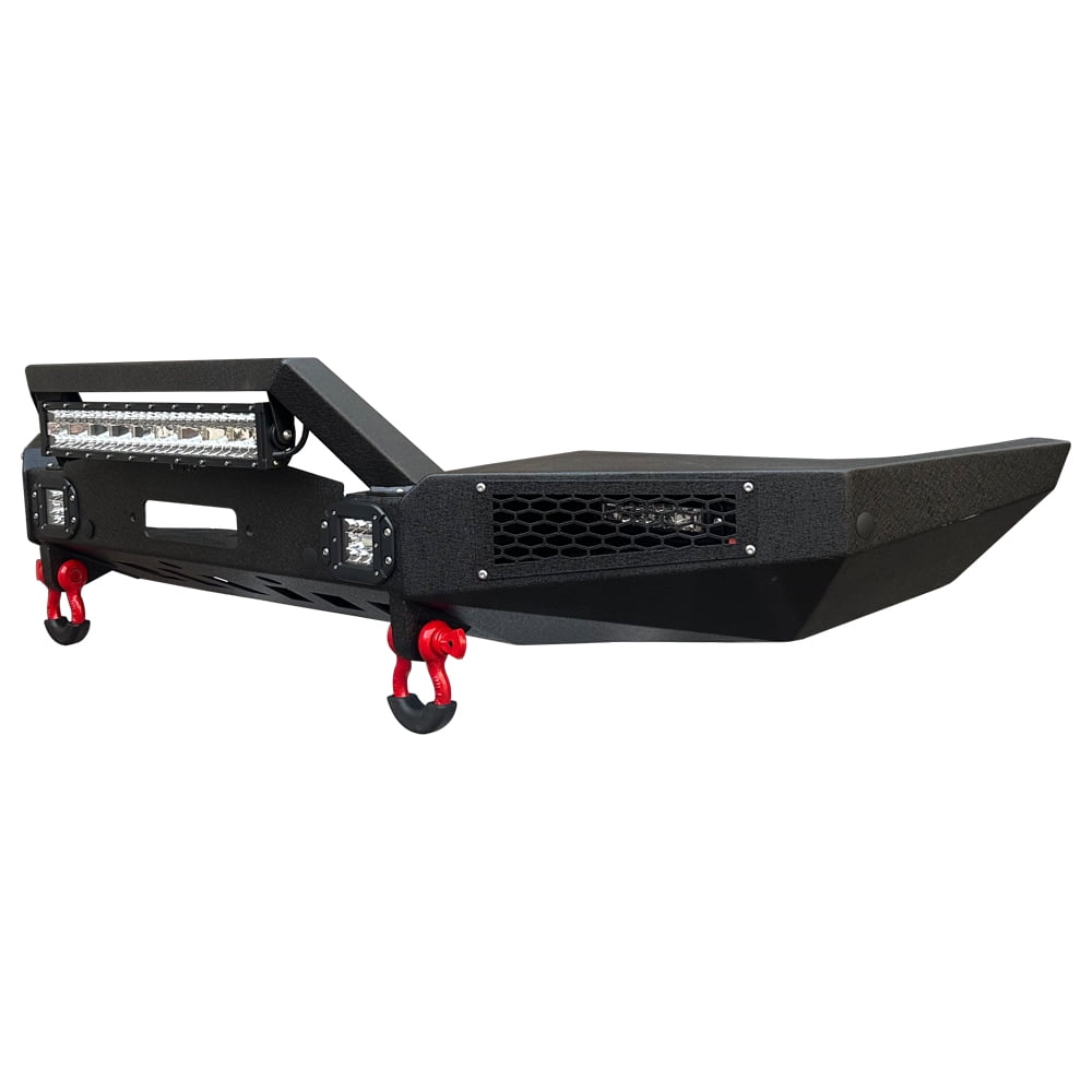 Vijay Compatible with 1998-1999-2000-2001-2002-2003-2004-2005-2006-2007-2008-2009-2010-2011 Ford Ranger Front Bumper Textured Black Steel with Light and D-ring