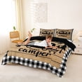 thumbnail image 3 of Catabedysis Plaid Camping Bedding,Sweet Camper Print Duvet Cover Full For Boys,Multicolor,Black Reversible,3pcs,1 Duvet Cover and 2 Pillowcases, 3 of 6