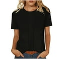 thumbnail image 2 of Womens Casual Short Sleeve Scoop Neck Tee Shirts Solid Color Basic Top Blouses Black XXL, 2 of 7