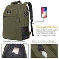 thumbnail image 2 of Mochila de viaje para portátil MATEIN de 15,6 pulgadas con puerto USB, color verde, 2 of 9