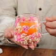 thumbnail image 4 of Double Wall Insulated Glass Mug with Real Preserved Flowers, Clear Coffee Cup with Handle for Hot & Cold Drinks, Elegant Tea Cup for Home Office Gift, 4 of 6