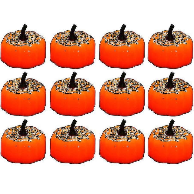 Paquete de 12 luces LED de calabaza para Halloween