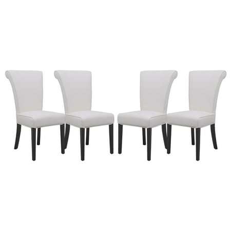 LeisureMod Eden Contemporary Black Faux Leather Dining
