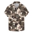 thumbnail image 2 of cllios Men's Hawaiian Shirt Casual Short Sleeve Button Down Shirt Summer Camo Beach Shirt Aloha Holiday Party Tops, 2 of 5