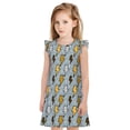 thumbnail image 1 of Fotbe Lightning Bolts Vestido de Dormir para Niñas de 3 a 10 Años, Mangas Cortas, Estilo Princesa, Pijama Camisón con Mangas Voladas-Medium, 1 of 6