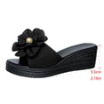 thumbnail image 5 of Women's Wedge Slide Sandals Casual Floral Decor Thick Sole Platform Wedge Heel Open Toe Summer Beach Slide Sandals for Women, 5 of 10