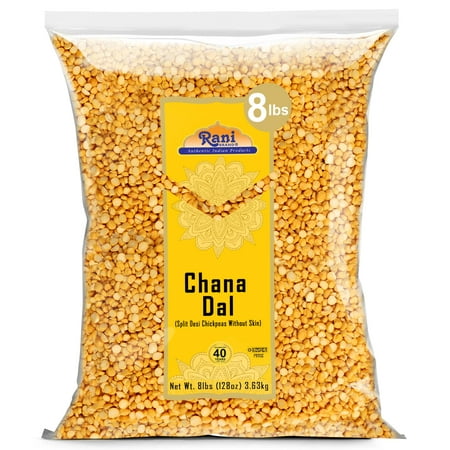 Rani Chana Dal (Split Desi Chickpeas without skin) Indian Lentils, 128oz (8lbs) 3.63kg, Bulk ~ All Natural | Gluten Friendly | NON-GMO | Kosher | Vegan | Indian Origin