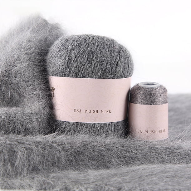 Set de bola de hilo 2 Strand Winter Bufanda de invierno Mano suave Punto de hilo de crochet Kit Beanie Weaving Supplies Accesorio de costura Gris 50 g 20 g Guardurnaity HA010946-03