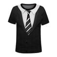 thumbnail image 5 of Baqcunre Dress Shirts For Men Street Sleeve Sleeve Piece Fashion Casual Suit Neck Two Round Men'S T Short Men'S Blouse Suits For Men Tops For Men Black M, 5 of 6