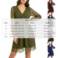 thumbnail image 3 of Lopecy-Sta Womens Dresses V Neck Faux Wrap Elastic Waist A Line Mini Dress Long Sleeve Chiffon Overlay Fit for Wedding Guest Dinner Date Semi formal Events, 3 of 6