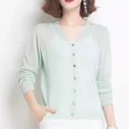 Cardigan Women‘s Long Sleeve Knitted Summer Ice Silk Thin Sunscreen