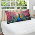 thumbnail image 4 of Coolnut A Colourful Peacock Plush Pillowcase, Luxury Soft King Pillow Case for Hair and Skin, Standard Size Pillow Covers with Zipper Closure, 21x54in Home Decor Gifts, 4 of 7