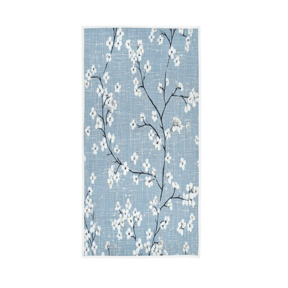 Towel 30x15 Inch Face Towel Hand Towel Bath Towels Hand Bath Towels Single-Sided Printed Towels, Lightweight, Breathable and Absorbent Pretty Blue Cloth Flowers