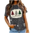 thumbnail image 5 of Tejiojio Women Clothes Plus Size Womens' Fashionable Christmas Deer Print Short Sleeved Round Neck Top/shirt Christmas Eve Gifts for her, 5 of 8