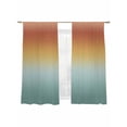 thumbnail image 7 of Burnt Orange Teal Ombre Sheer Curtains 72 Inch Length 2 Panels Set, Modern Gradient Abstract Art Voile Window Treatment Rod Pocket Curtains Sheers Drapes for Bedroom/Living Room/Kitchen 52"x72"x2, 7 of 7