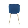 thumbnail image 3 of Chaise Claire en Velours Bleu Doré, Ensemble de 2, 3 of 4