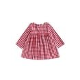 thumbnail image 3 of Bagilaanoe Toddler Baby Girl Fall Dress Plaid Long Sleeve A-line Dresses Headband 6M 12M 18M 24M 3T Infant Casual Swing Sundress, 3 of 9
