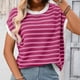 thumbnail image 5 of Tejiojio Women's Casual Striped T-shirt Round Neck Pullover Short Sleeve Top S-2XL, 5 of 8