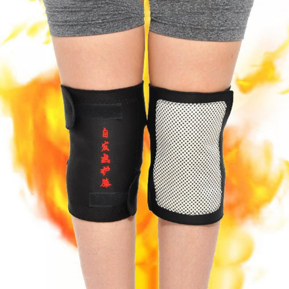 Angmile Heated Knee Brace Wrap Support USB Rechargeable Heating Knee Pad Heat Therapy Knee Brace Joint Muscles Injury Pain Relief for Men Women