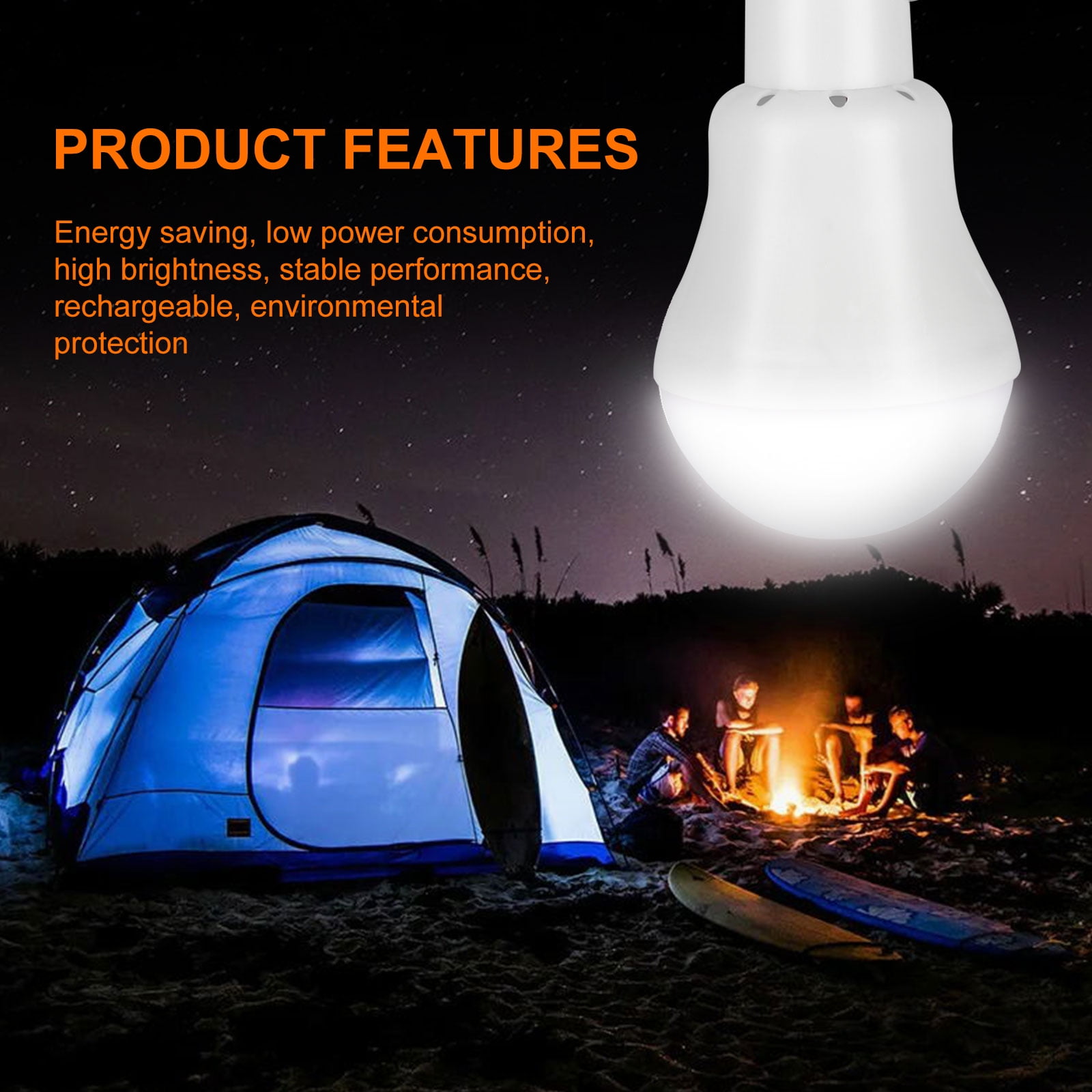 Light Bulb LED Night Light Emergency Strobe Portable Night For House Camping 