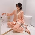 thumbnail image 3 of Pijama sexy para mujer, primavera y otoño, seda de hielo, traje de manga larga, ropa exterior, talla grande, 3 of 5