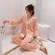 thumbnail image 3 of Pijama sexy para mujer, primavera y otoño, seda de hielo, traje de manga larga, ropa exterior, talla grande, 3 of 5