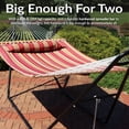 thumbnail image 3 of Sunnydaze Double Quilted Fabric Hammock with Universal Steel Stand - 450-Pound Capacity - Red Stripes, 3 of 9