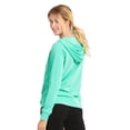 thumbnail image 3 of Sofra Women's Cotton Comfort Zip Up Hoodie Jersey Sweater - Mint - Small, 3 of 3