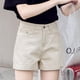 thumbnail image 1 of Primavera y novedad de verano Pantalones cortos de mezclilla de pierna ancha sueltos rectos en forma de A de cintura alta rosa pantalones cortos finos para estudiantes para mujer, 1 of 4
