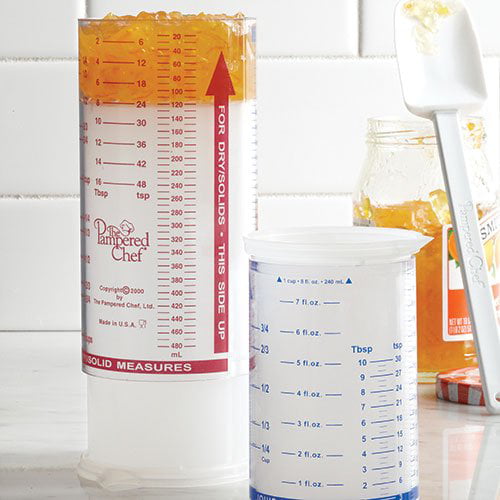 Measure-All Cups, Pampered Chef, Sometimes the hardest part about eating  healthier is portion control. Our different Measure-All Cups are great for  getting the right amount of peanut