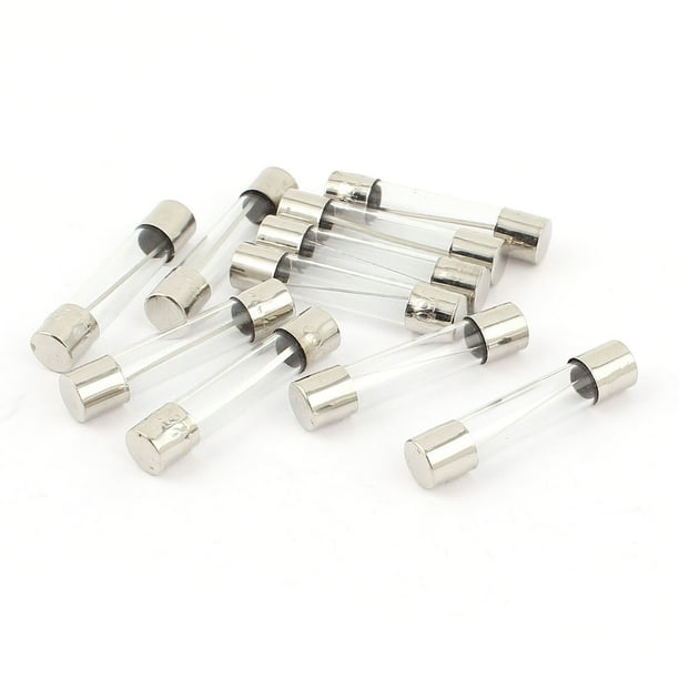 10 Pcs 250V 12A Fusibles de vidrio de acción rápida, tubo de 6mm x 30mm