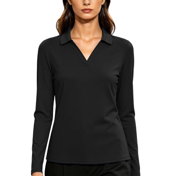 OGLCCG Women's Long Sleeve Shirt V Neck Basic Workout Top Lightweight Athletic Running Gym Yoga Golf Tees,S-XXL