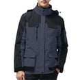 thumbnail image 2 of Royisotas Mens Pockets Jackets Big and Tall Winbreaker Coats Waterproof Winter Lightweight Hooded Rain Jackets for Men, 2 of 3
