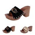 thumbnail image 2 of NOKIO Clearence Women’s Single Strap Slide Sandals Summer Open-Toe Beach Shoes with Thick Platform Sole Lightweight Cushioned Footbed Non-Slip Traction Comfortable Casual Footwear, 2 of 7