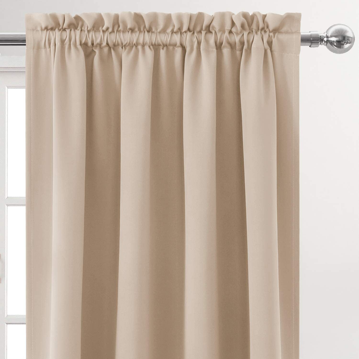 Blackout Curtains for Bedroom 54 Inch Length 2 Panels Set, Thermal Insulated Privacy Energy Saving Rod Pocket Window Curtain Room Darkening Drapes, W42 x L54 Inch
