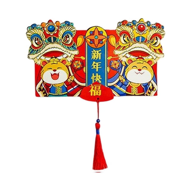 Cateissary Paquete rojo plegable de papel, reemplazo portátil, patrón de animales, paquetes domésticos de estilo chino, sobre, decoración de Kits de decoración para fiestas Tipo 3
