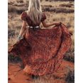 thumbnail image 3 of Vestidos largos bohemios con cuello en V de TEELYNN para mujer, vestidos vintage 2022 con estampado floral y mangas abullonadas, vestidos de verano gitanos hippies, vestidos bohemios, 3 of 4