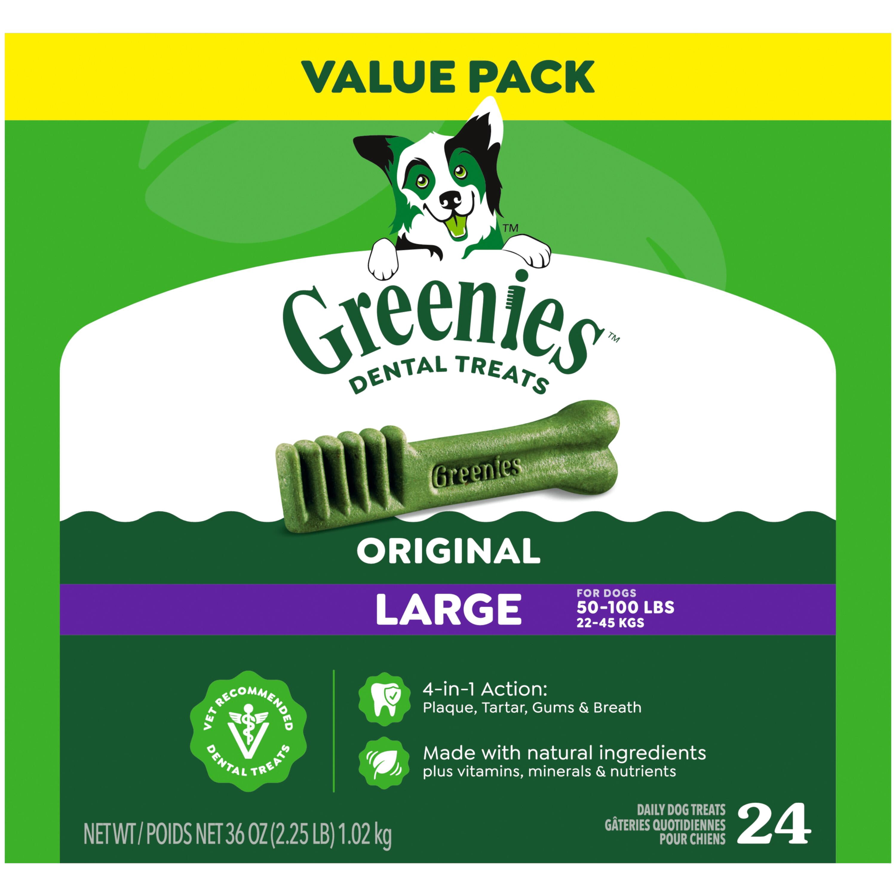 Greenies Original Large Natural Dog Dental Care Dog Treats, 36 Oz (24 Treats)