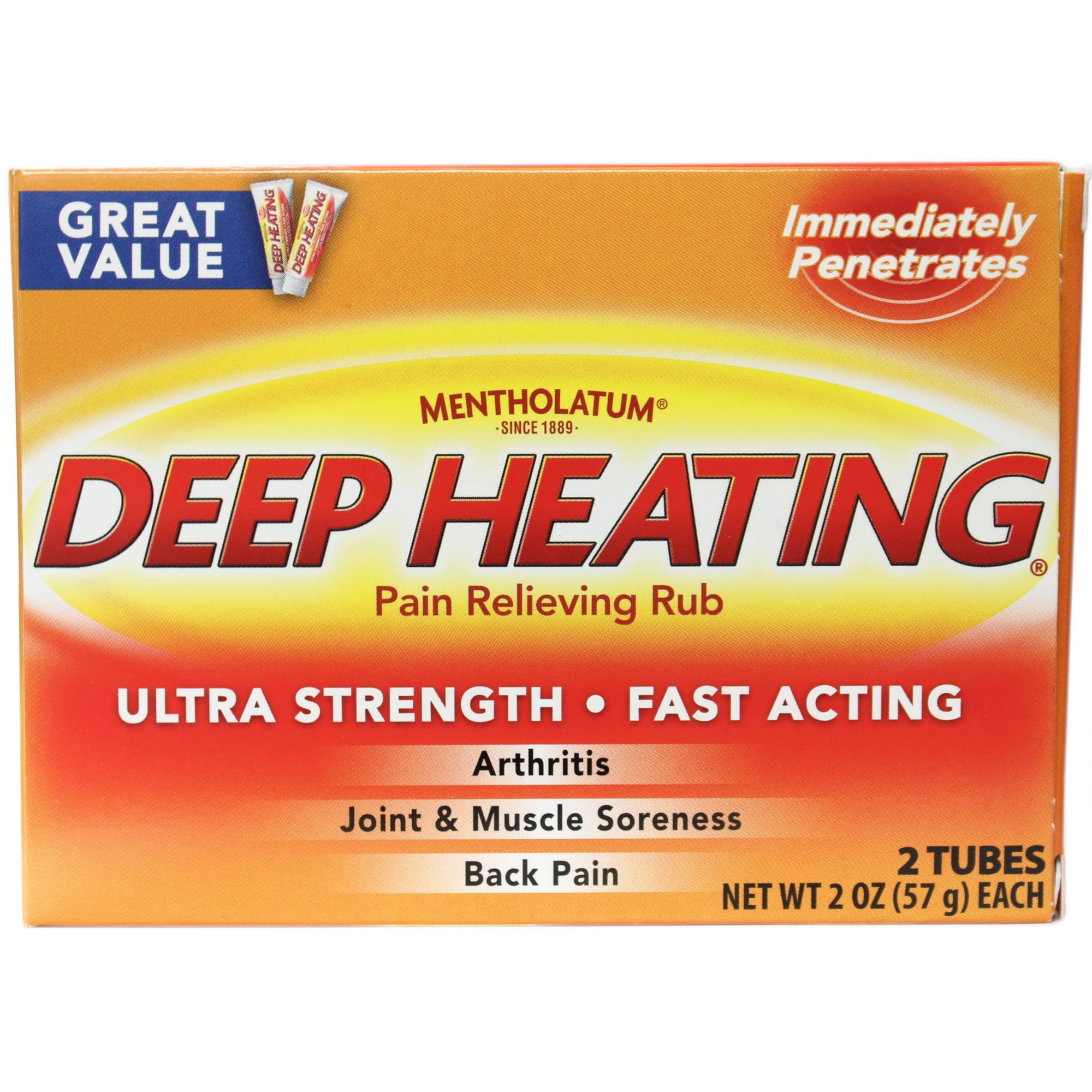 Mentholatum Deep Heating Rub 2 oz (Pack of 2)