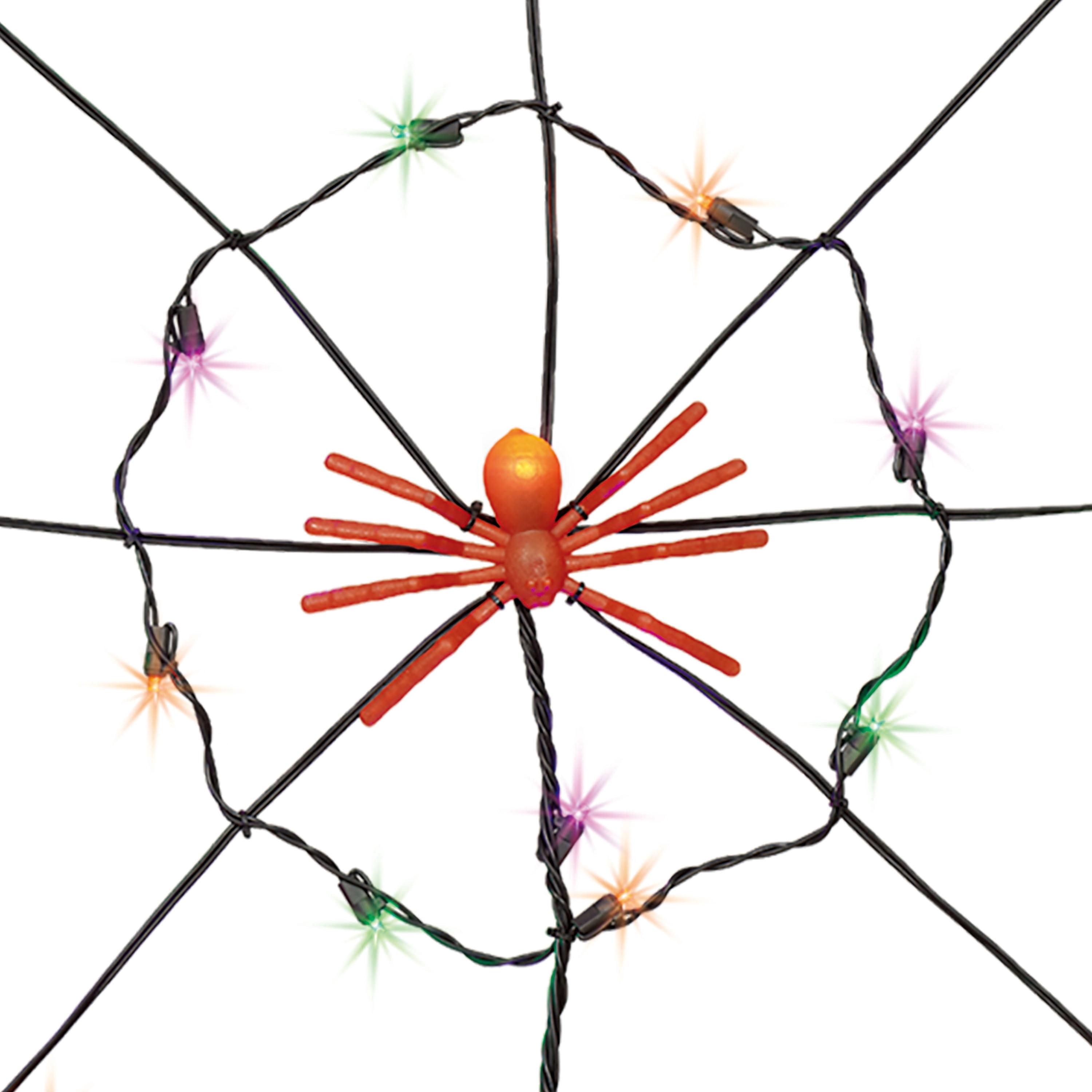 Indoor/Outdoor 50-Count LED Spider Web Lights, Multicolor, 5', Halloween by Way To Celebrate