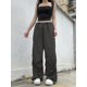 thumbnail image 5 of Pantalones de pierna ancha vintage para mujer, estilo cargo, holgados, informales, de cintura baja, estilo hip hop, moda coreana 2023, 5 of 6