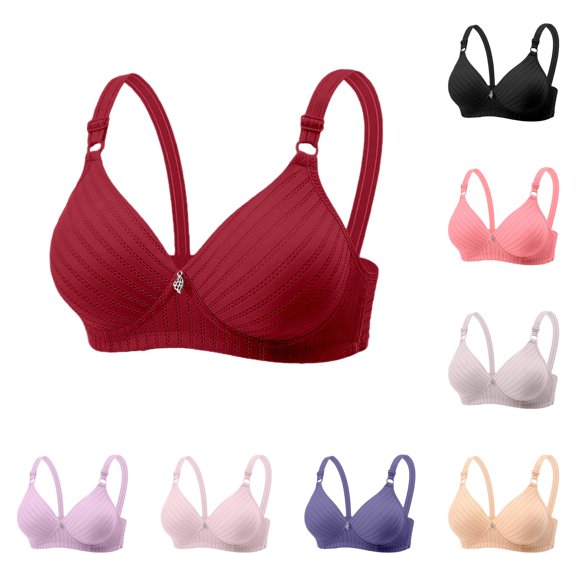 EliteGoogv Bras For Women Seamless Underwire Full Cup Womens Bras Comfortable Adjustable Gathering Everyday Wear Bras RD2 38
