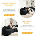 thumbnail image 3 of SEENYOO 110" Boneless Sofa, Black Sectional Sofa for Living Room, with 30D High-Density Chenille, Curved Modular Design and Compression Sponge, 3 of 17