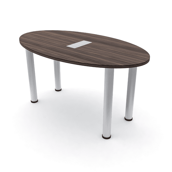 5-Foot Oval Conference Table With Post Legs And Power And Data Units