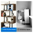 thumbnail image 4 of Dextrus Modern S Shaped Bookshelf 5-Tier Bookshelf Z-Shelf Bookshelves Wood Bookshelf, Display Storage Shelf Freestanding Decorative Storage Shelving for Living Room Home Office, Retro Brown, 4 of 9