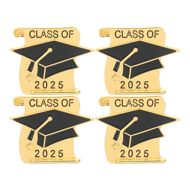 Pin de solapa para gorro de graduación, insignia esmaltada de recuerdo, regalos de graduación para estudiantes y profesores de secundaria, clase de 2025, 4 Uds.