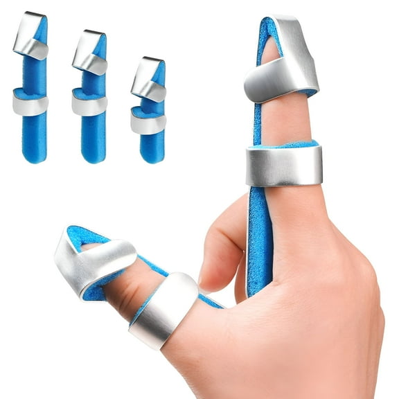 XIRQI Trigger Finger Splint Brace for Thumb Index Middle Ring Pinky,Metal Foam Broken Dislocated Finger Stabilizer,Aluminum Bendable Curved Mallet Wrap for Arthritis Pain