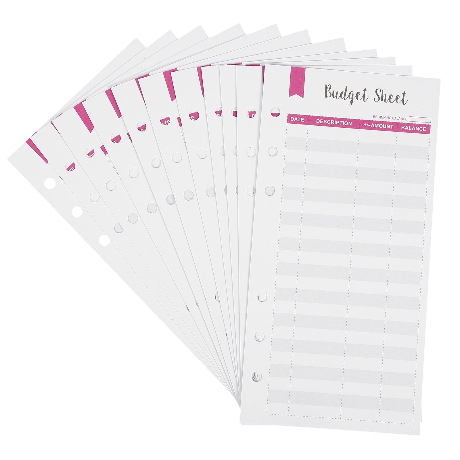 MOVTOTOP 12Pcs Loose Leaf Binder Diary Cash Saving Binder Red Rectangular 6.8x3.4in for Bill Organization
