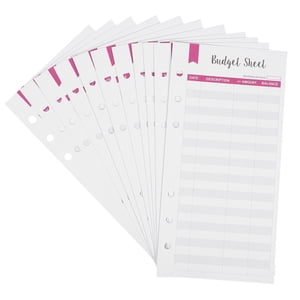 MOVTOTOP 12Pcs Binder feuille libre journal d'économies de trésorerie Binder Red Rectangulaire 6.8x3.4in pour l'organisme de facturation